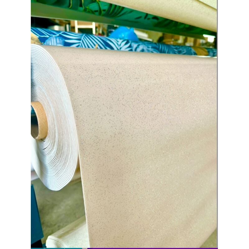 Promo Linge - Nappe Bulgommes Imprimée Paillettes - Au mètre - 200 x 140 cm - Taupe.