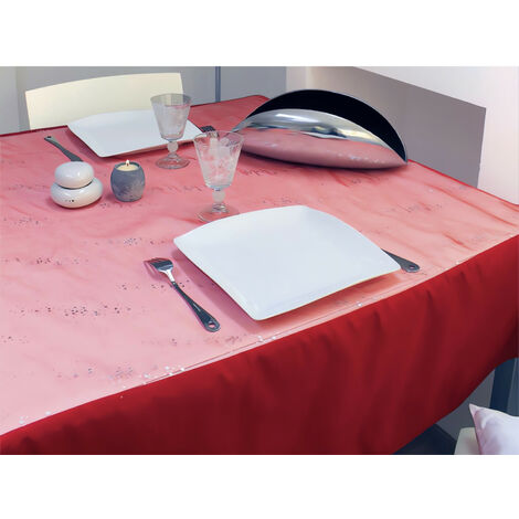 Nappe carrée 140x140 cm HAPPINESS rouge - Rouge