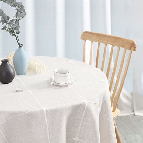 Nappe Carre Impermeable 140x140 Table Cloth Coton Lin Tablecloth Square  Tassel Nappe Elegante pour Table de Cuisine Decoration