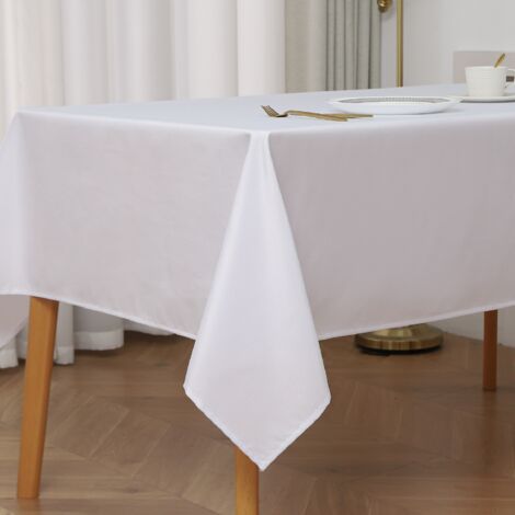 Nappe carrée et enduite antitache Blanc 180x180 cm