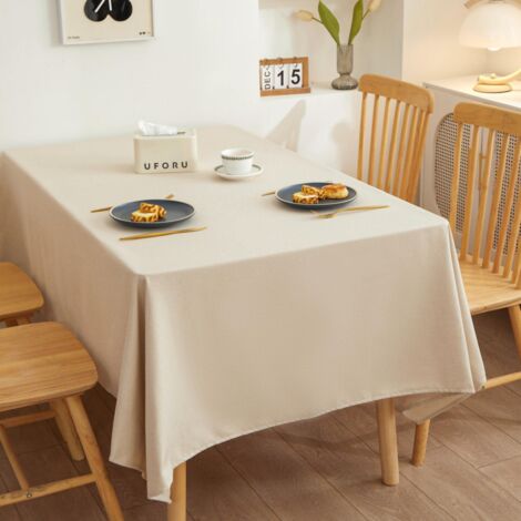 Nappe Carrée Imperméable Aspect Lin, Nappe Lavable pour Table de Cuisine et Salle à Manger