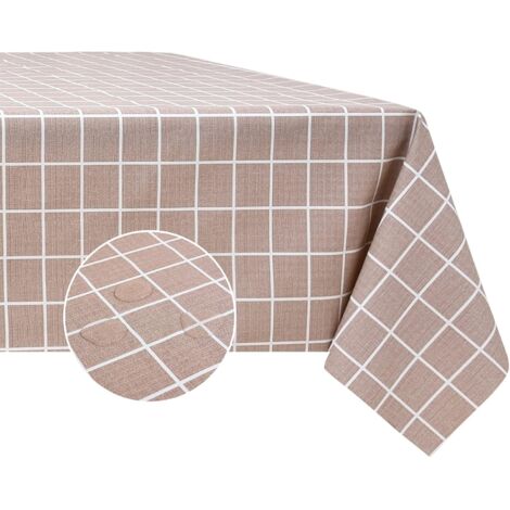 Nappe carrée PVC treillis imperméable et oléofuge (137,16 x 137,16 cm, marron)