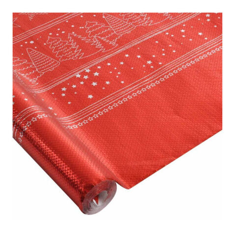 Nappe chromée décorée - Rouge - l 1,18 x L 5 m - Livraison gratuite