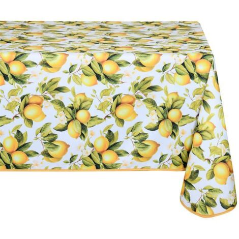 Nappe Citrons en polyester imprimé anti-taches  140 x 240 cm