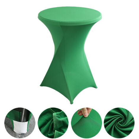 Nappe cocktail extensible, idéale pour les mariages, banquets et fêtes (diamètre 76,20 cm - 81,28 cm x hauteur 106,68 cm), lot de 2 (table non incluse) - verte