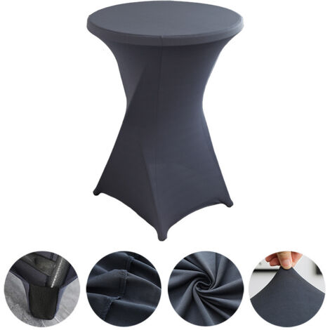 Nappe cocktail extensible, idéale pour les mariages, banquets et réceptions (diamètre 76,20 cm - 81,28 cm x hauteur 106,68 cm), lot de 2 (table non incluse) - gris foncé