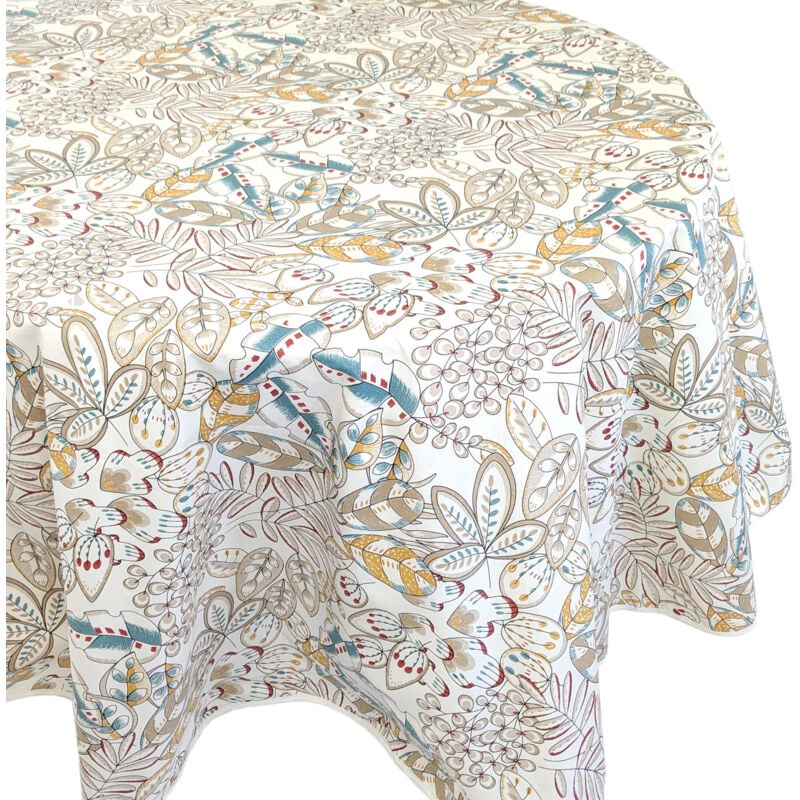 Linnea - Nappe coton enduite kim Ovale 170x240 cm