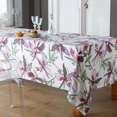 NIBLO Nappe de table - Décoration de table - Rose foncé - Ovale - 140 x 180  cm