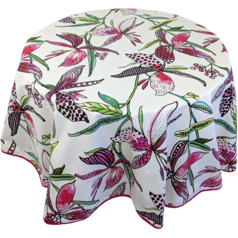 Nappe coton enduite PARADIS Rond 170x170 cm