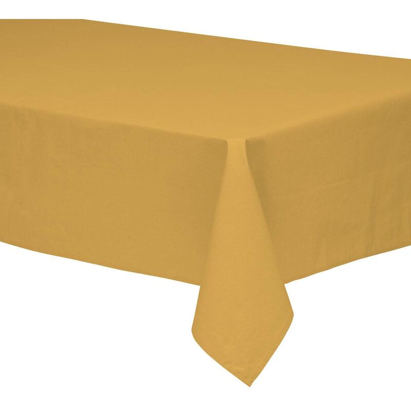 Atmosphera - Nappe coton jaune moutarde 250x150cm créateur d'intérieur