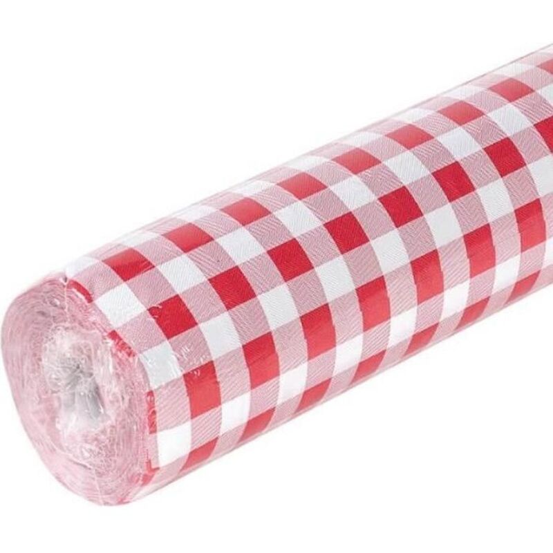Nappe - JOUR DE FETE - Vichy Rouge - 50 Mètres - Synthétique - Lavable