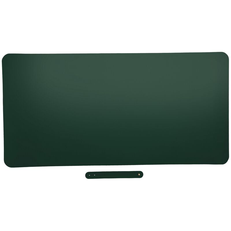 Nappe de bureau multifonction en cuir souple, imperméable et résistante à l'huile - Tapis de souris pour écriture (Noir Vert)