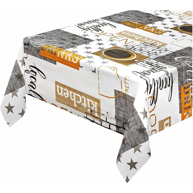 Emmevi Mv S.p.a. - Nappe de Cuisine AntiTaches Moderne Tissu Ciré Plastifié Housse de Table Caffè Industrial - 140x220 cm