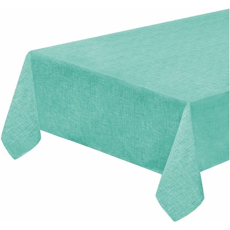 Emmevi Mv S.p.a. - Nappe de Cuisine AntiTaches Plastifié Bordée Couverture de Table Couleur Unie Pastel Turquoise - 120x160 cm