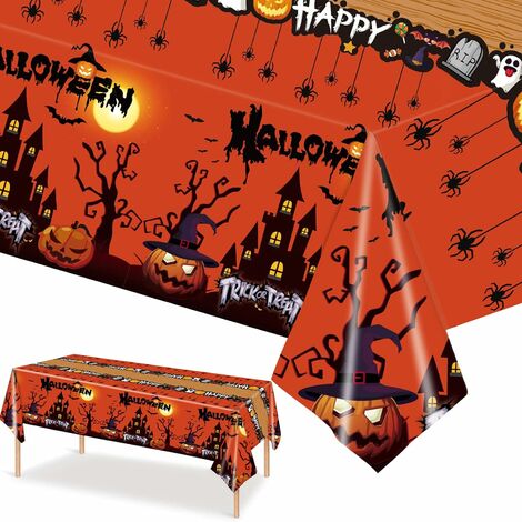 Nappe Noire d'Halloween, Nappe Effrayante pour Halloween, Nappe d