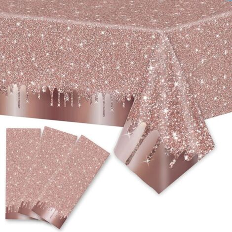 Nappe de fête Nappe en or rose Articles de fête Nappe d'intérieur 137  274cm 2pcs