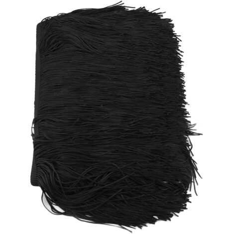 Nappe de Fête Noire à Franges Artisanales pour une Décoration Élégante à la Maison
