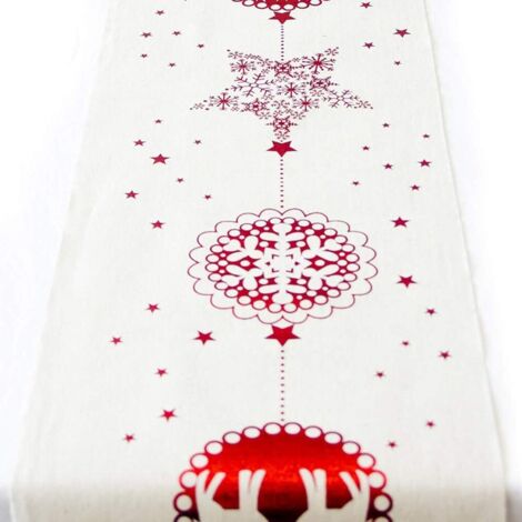 Nappe de Noël, décoration de table, chemin de table, motif rennes