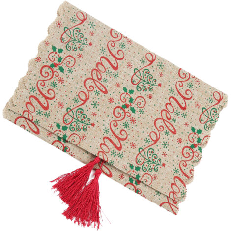 Nappe de Noël en Lin Anglais - Durable et Élégante pour Table de Fêtes