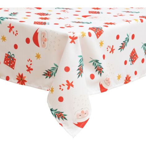 Nappe de Noël rectangulaire antitache motif Père Noël