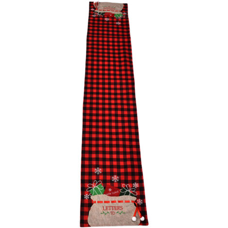 Nappe de Noël Rouge et Noir à Carreaux, Style Flanelle pour une Décoration Festive