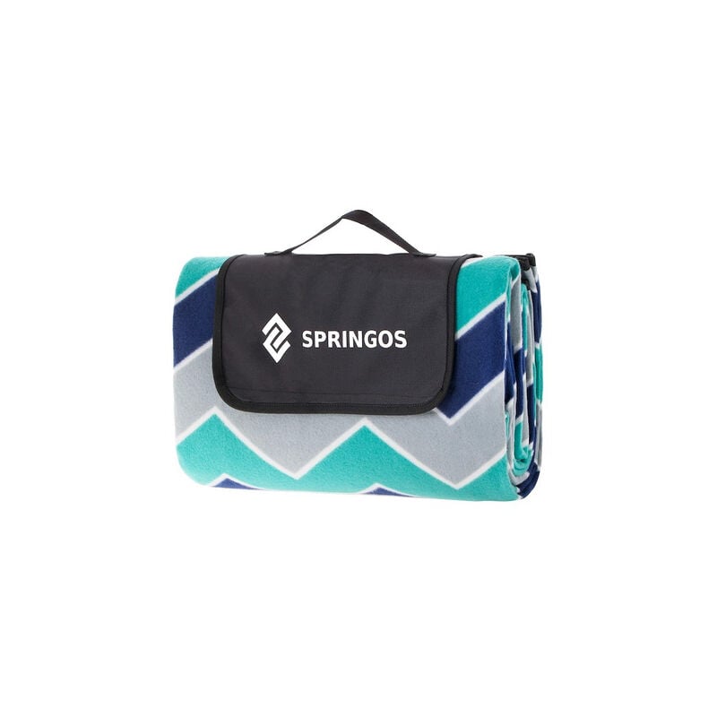 Springos - Nappe de pique-nique à motifs en zigzag horizontaux de 220x180 cm