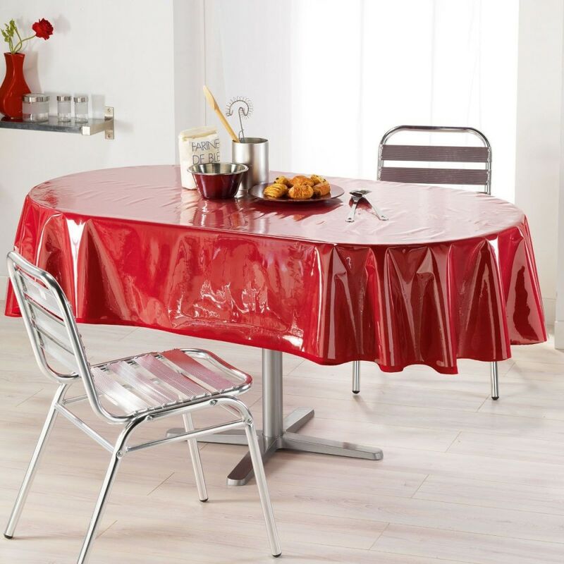 Douceur D'intérieur - Nappe de protection ovale 140x240 cm Cristal transparent