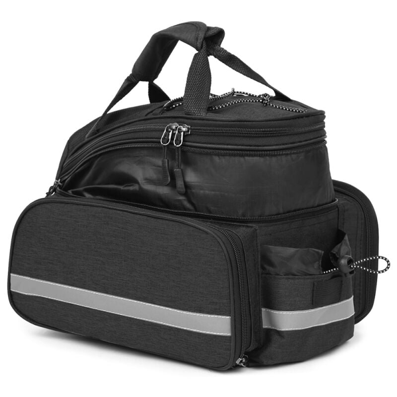 Sacoche de selle arrière multifonction extensible et étanche pour VTT, sacoche pour porte-vélos avec housse de pluie