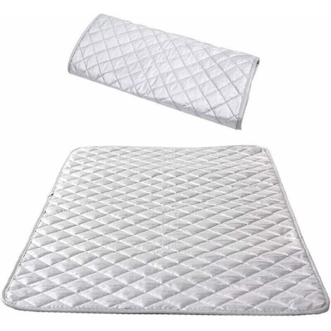 Nappe de Repassage Isolante Couverture de Repassage à la Vapeur Coton Tapis De Repassage sur Table Portable pour Lave-Linge Sèche-Linge Voyager la Maison Argent 48 85 cm（1 pcs）
