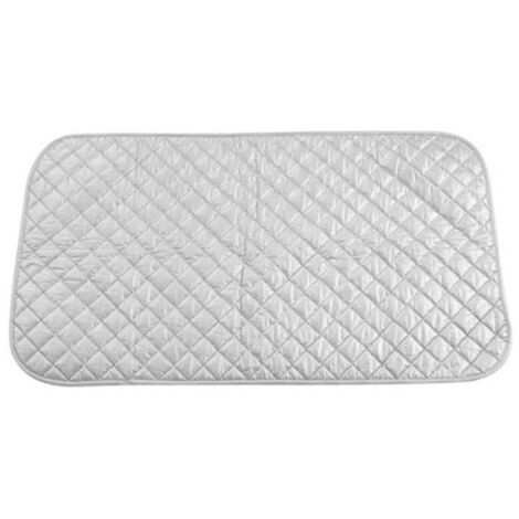 Nappe de Repassage Isolante Couverture de Repassage à la Vapeur Coton Tapis sur Table Portable pour Lave-Linge Sèche-Linge Voyager la Maison Argent 48 x 85 cm