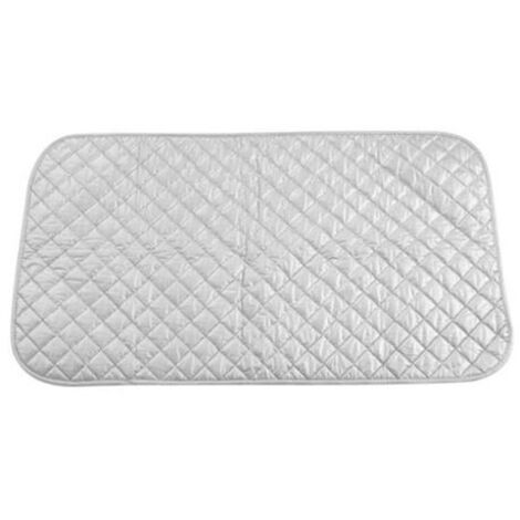 Nappe de Repassage Isolante Couverture de Repassage à la Vapeur Coton Tapis sur Table Portable pour Lave-Linge Sèche-Linge Voyager la Maison Argent 48 x 85 cm