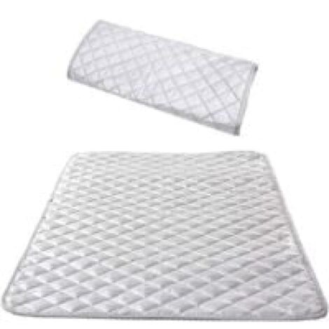 Nappe de Repassage Isolante Couverture de Repassage à la Vapeur Coton Tapis sur Table Portable pour Lave-Linge Sèche-Linge Voyager la Maison Argent 48x85 cm