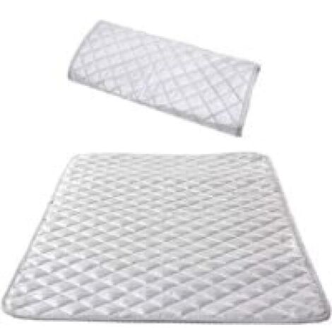 Nappe de Repassage Isolante Couverture de Repassage à la Vapeur Coton Tapis sur Table Portable pour Lave-Linge Sèche-Linge Voyager la Maison Argent 48x85 cm