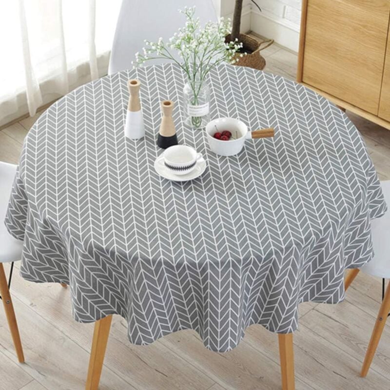 Feiyue - Nappe de style nordique, table ronde et nappe ronde