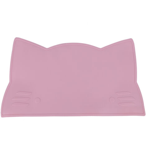 Nappe de Table Anti-Dérapante en Silicone pour Bébé - Isolante et Fixation par Ventouse (Rose)