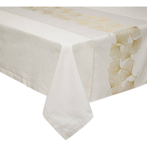 Nappe de table avec motif doré, 45 x 200 cm.