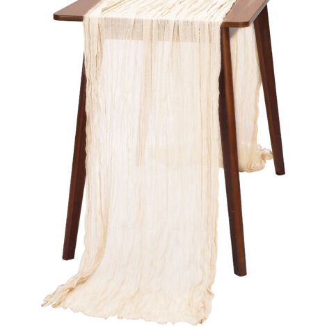 Nappe de Table Beige - Nappe Décorative Douce en Polyester Facile à Plier pour Mariage, Baby Shower et Événements - 90x300cm