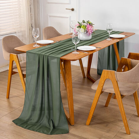 Nappe de Table en Chiffon [70x300 cm] - Tissu léger et résistant, décor élégant pour mariage ou événement.