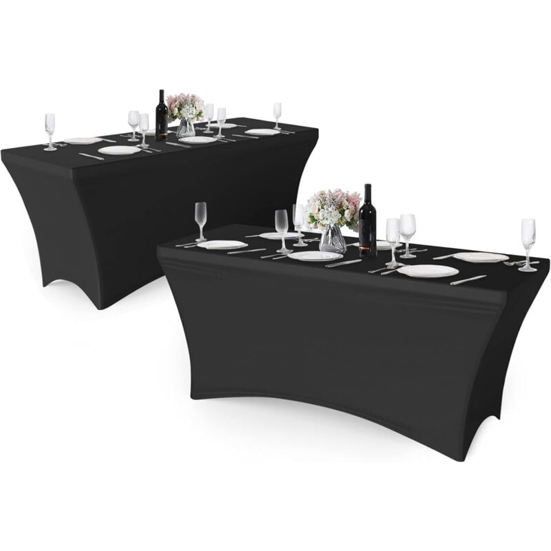 Gotrays - Nappe de Table Extensible Lot de 2 nappes ajustées en élasthanne - Étirement - Avec haute élasticité - Pour fête, banquet, mariage,