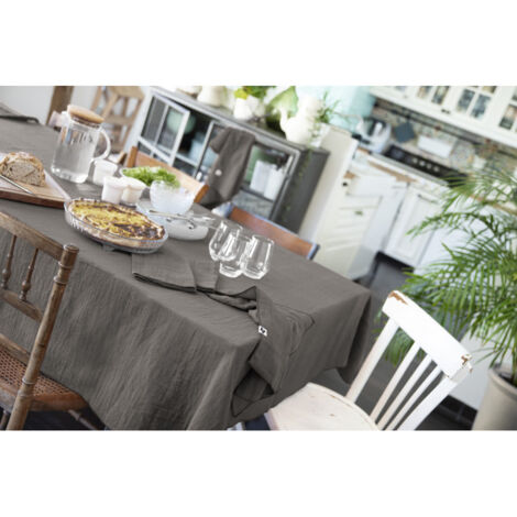 Nappe de table "Gaïa" 150 x 250 cm "Gaze de Coton" - Couleur: Gaïa Granit