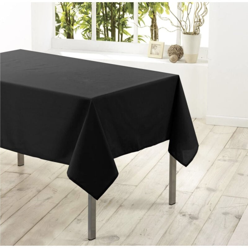 Nappe Essentiel Rectangulaire 140 x 250 cm Anti-tâches Uni - Noir - 250x140cm.