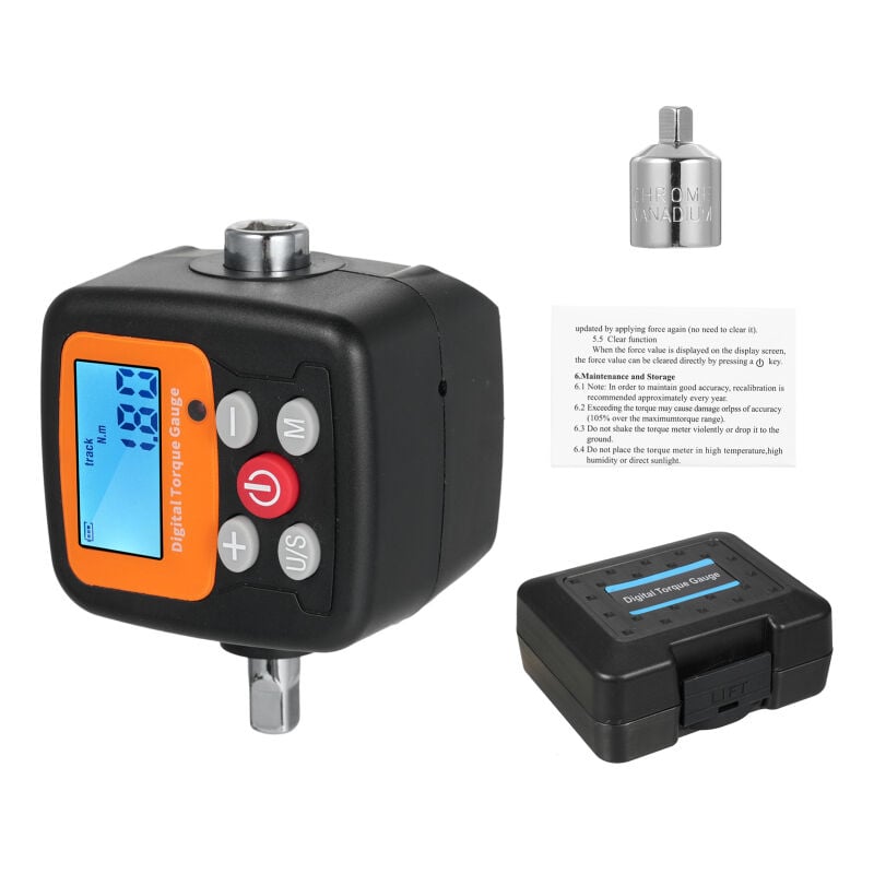 Couplemètre à affichage numérique ENGC-30, adaptateurs 1/2'' à 1/4'', haute précision, 4 unités de couple, idéal pour les réparations automobiles,