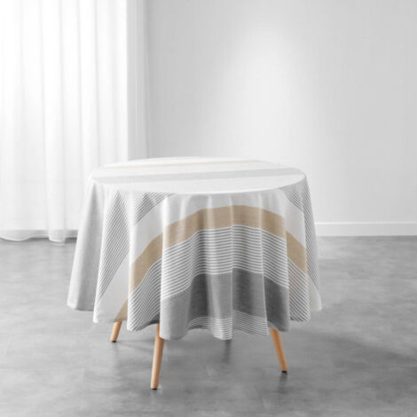 Nappe de Table Ronde "Iliade" 180cm Gris