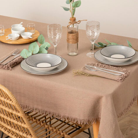 Nappe Déco à Franges "Maha" 150x250cm Gris