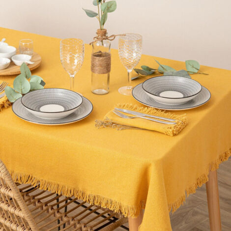 Nappe Déco à Franges "Maha" 150x250cm Jaune