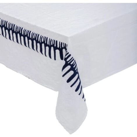 Nappe Déco "Brodée" 150x300cm Blanc