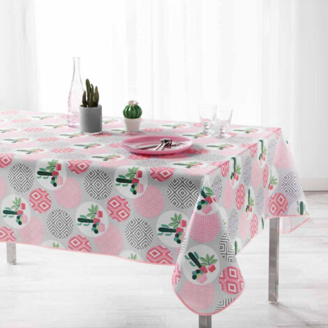 Nappe Déco Imprimée "Ahora" 150x240cm Rose