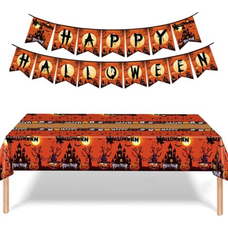 Nappe décorative d'Halloween, bannière « Joyeux Halloween », Halloween