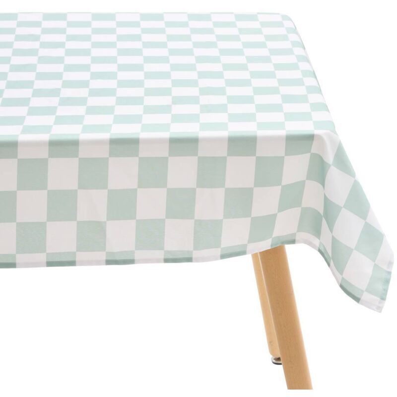 Nappe Della pasta 300x150cm vert céladon imprimé carreaux - Atmosphera créateur d'intérieur