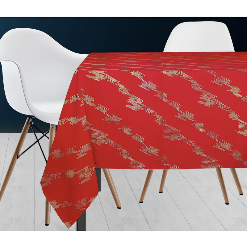 Soleil D Ocre - nappe 180X180 cm comete rouge, par Soleil d'Ocre